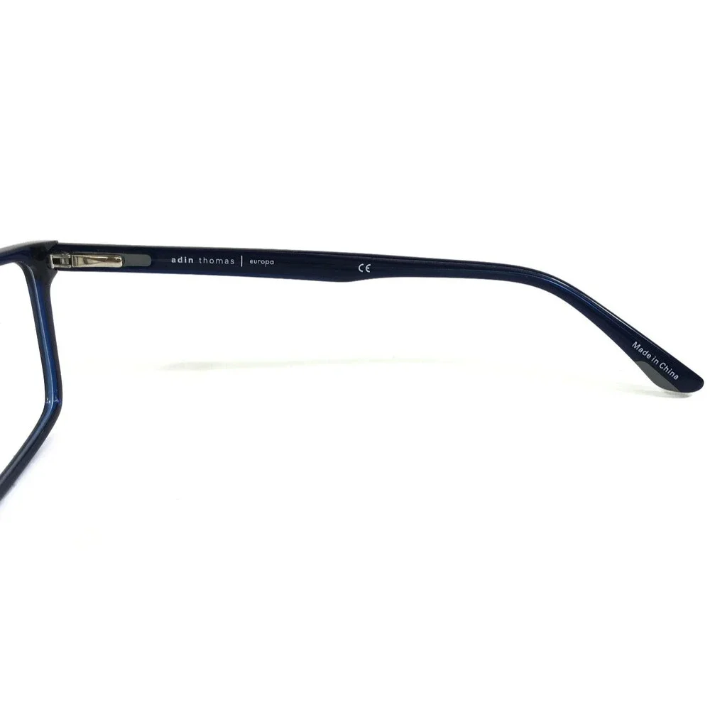 Adin Thomas Eyeglasses Frames AT-514 C3 Matte Navy Blue Gray Square 55-17-148
